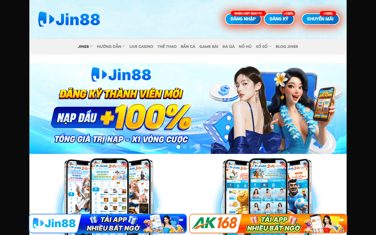 Jin88 homepage screenshot